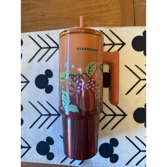 2025 Disney Parks Starbucks Fall Pumpkin Orange Halloween Tumbler New Read New